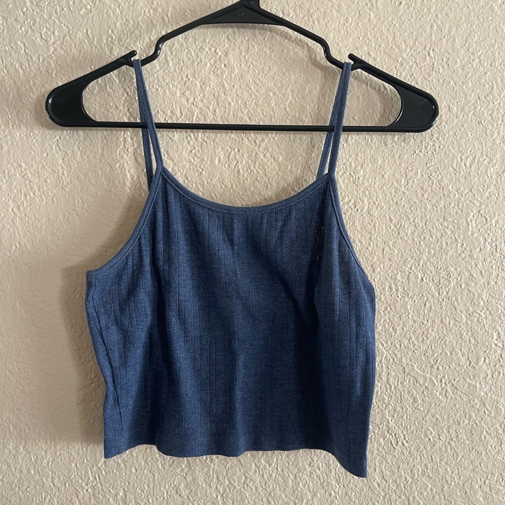 Vintage express blue knit cropped tank
